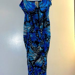 Blue Butterfly midi dress